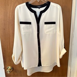 blouse ivory white and black